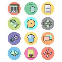 Icon Set Of Search Engine Optimization For Personal And Commercial Use... vector