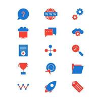 conjunto de iconos de optimización de motores de búsqueda para uso personal y comercial ... vector