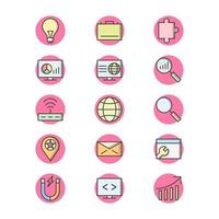 Icon Set Of Search Engine Optimization For Personal And Commercial Use... vector