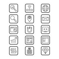 Icon Set Of Search Engine Optimization For Personal And Commercial Use... vector