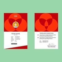 Red Elegant ID Card Design Template vector