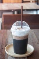 Iced cafe mocha in a coffee shop photo
