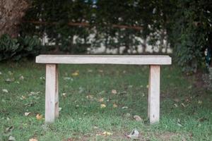 Wooden bench in a park photo