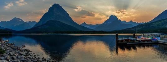 Mountain and body of water photo