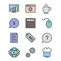 Icon Set Of Search Engine Optimization For Personal And Commercial Use... vector