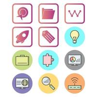 Icon Set Of Search Engine Optimization For Personal And Commercial Use... vector