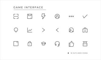 Game Interface Icon with outlined style vector