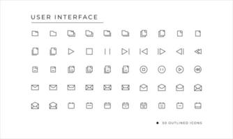 User Interface Icon set with outlined style vector