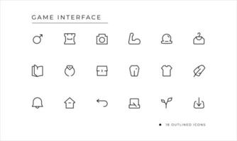 Game Interface Icon with outlined style vector