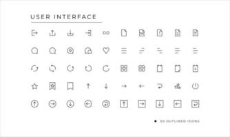 User Interface Icon set with outlined style vector