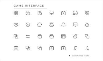 Game Interface Icon with outlined style vector