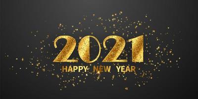 2021 Happy New Year Gold Background vector