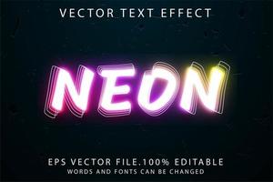 efecto de texto neón vector