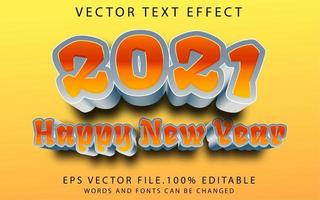 efecto de texto feliz año nuevo vector