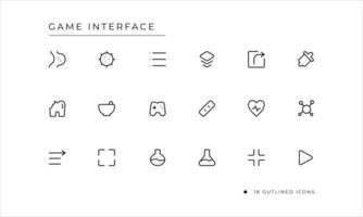 Game Interface Icon with outlined style vector