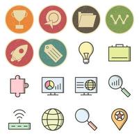 Icon Set Of Search Engine Optimization For Personal And Commercial Use... vector