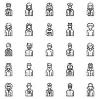 Avatars Outline Icon Set Vol2 vector