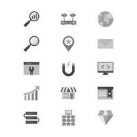 Icon Set Of Search Engine Optimization For Personal And Commercial Use... vector