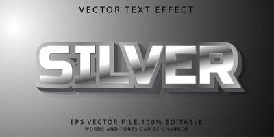 text effect silver vector