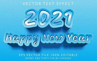 efecto de texto feliz año nuevo vector