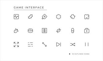 Game Interface Icon with outlined style vector