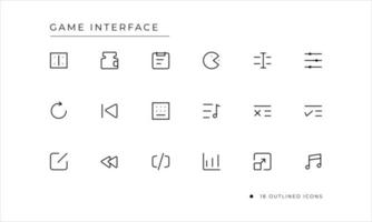 Game Interface Icon with outlined style vector