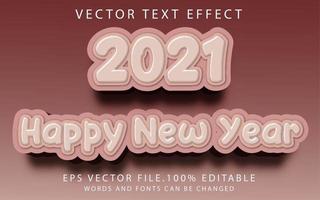 efecto de texto feliz año nuevo vector