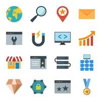 Icon Set Of Search Engine Optimization For Personal And Commercial Use... vector