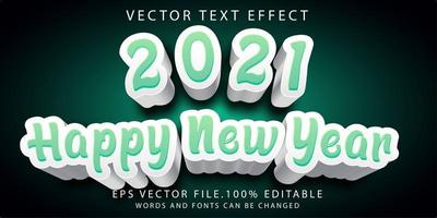 efecto de texto feliz año nuevo vector