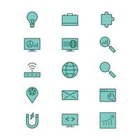 conjunto de iconos de optimización de motores de búsqueda para uso personal y comercial ... vector