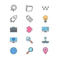 conjunto de iconos de optimización de motores de búsqueda para uso personal y comercial ... vector