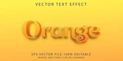 efecto de texto naranja vector