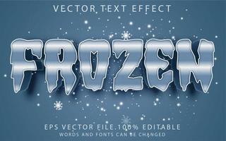 text effect frozen vector