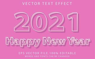 efecto de texto feliz año nuevo vector