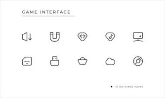 Game Interface Icon with outlined style vector