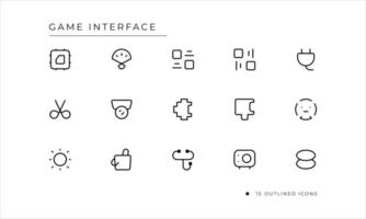 Game Interface Icon with outlined style vector