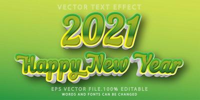 efecto de texto feliz año nuevo vector