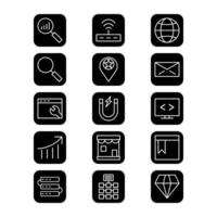 Icon Set Of Search Engine Optimization For Personal And Commercial Use... vector