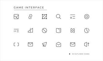 Game Interface Icon with outlined style vector