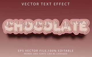 efecto de texto chocolate vector