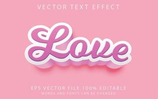 efecto de texto amor vector