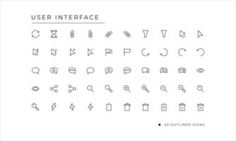 User Interface Icon set with outlined style vector