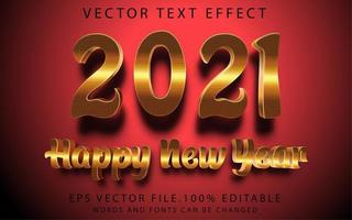 efecto de texto feliz año nuevo vector