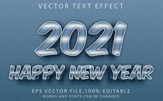 efecto de texto feliz año nuevo vector