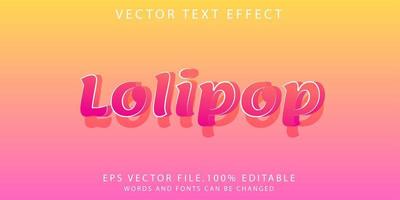 efecto de texto lolipop vector