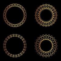 Set of golden geometric shapes vector