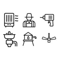 Appliances line icon set vector