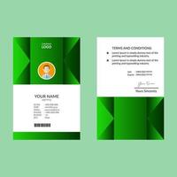 Green Elegant ID Card Design Template vector