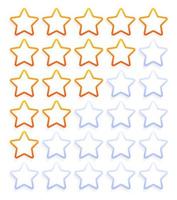 conjunto de iconos de calificación de cinco estrellas de contorno vector