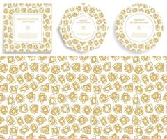 Set of gold Hand Draw abstract shapes Frame Border vector